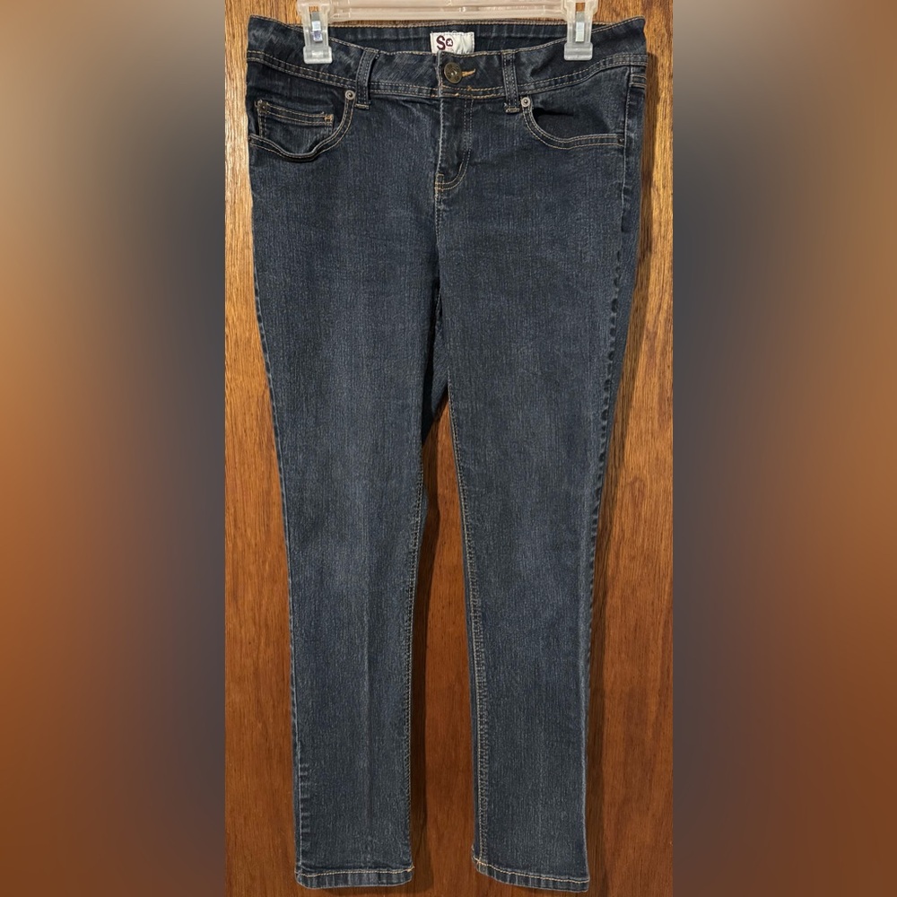SO Women's Dark Blue Skinny Jeans Size 13 Short